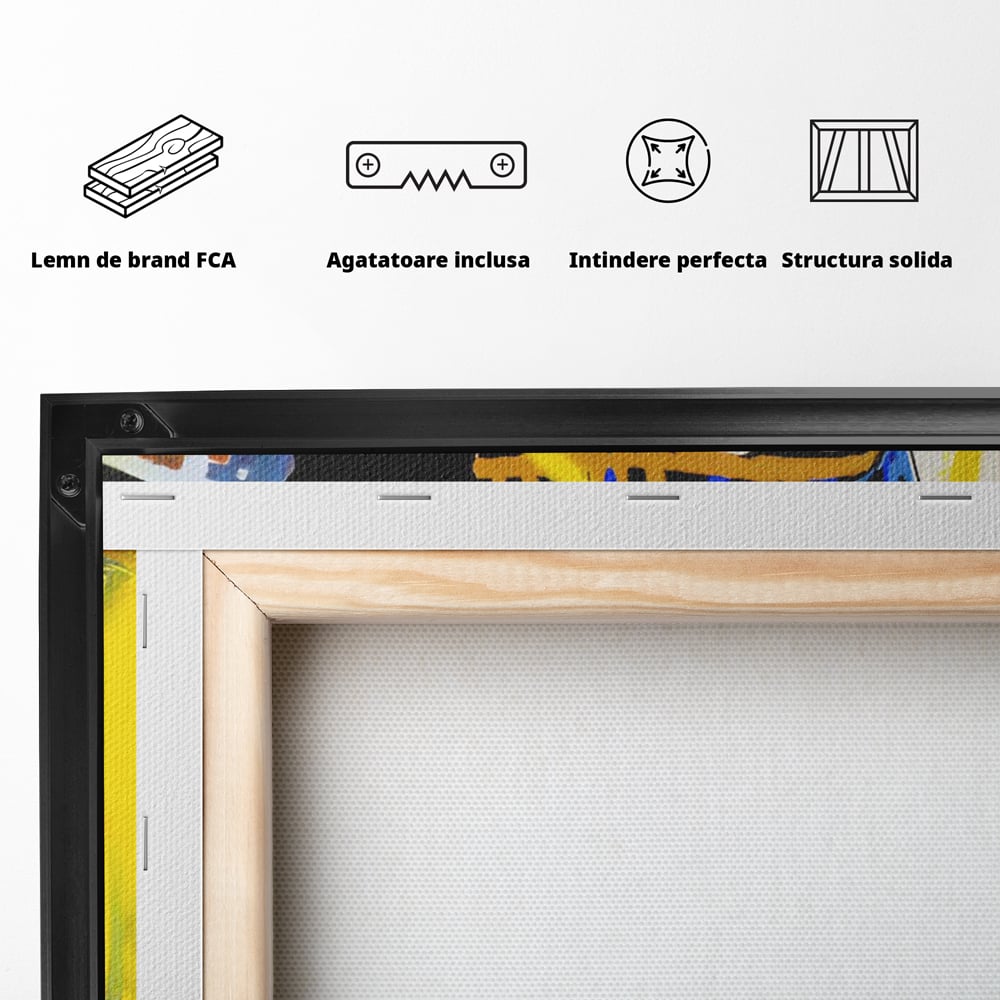 Tablou Canvas Premium LuxCanva® C1153, Basquiat And Warhol Duel , Culori, Icons, Boxing, Game Room, Bar, Relaxare, Culori Vibrante