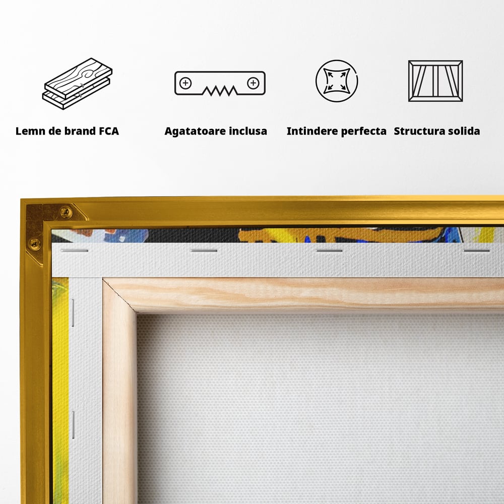 Tablou Canvas Premium LuxCanva® C1153, Basquiat And Warhol Duel , Culori, Icons, Boxing, Game Room, Bar, Relaxare, Culori Vibrante