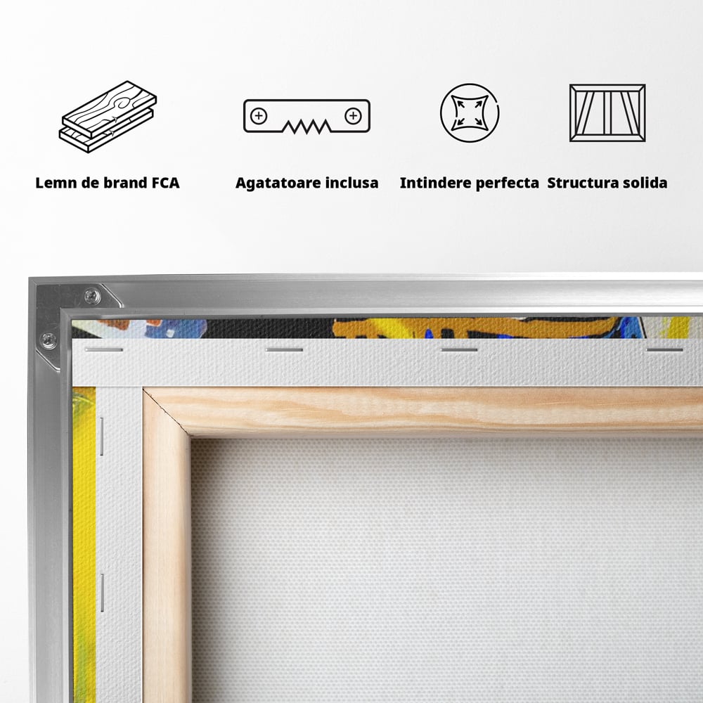 Tablou Canvas Premium LuxCanva® C1153, Basquiat And Warhol Duel , Culori, Icons, Boxing, Game Room, Bar, Relaxare, Culori Vibrante