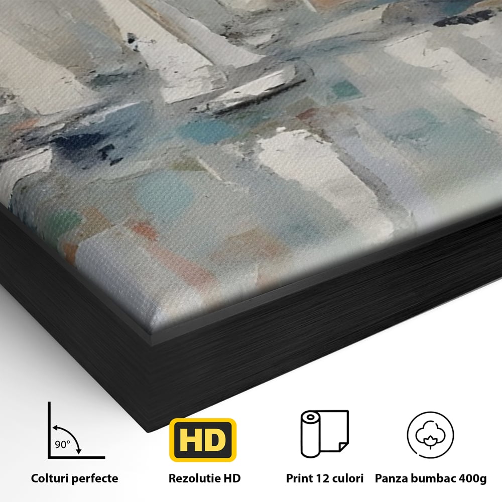 Tablou Canvas Premium LuxCanva® C1154, Ships In The Harbour , Culori, Sea, Travel, Living Room, Bar, Relaxare, Culori Vibrante