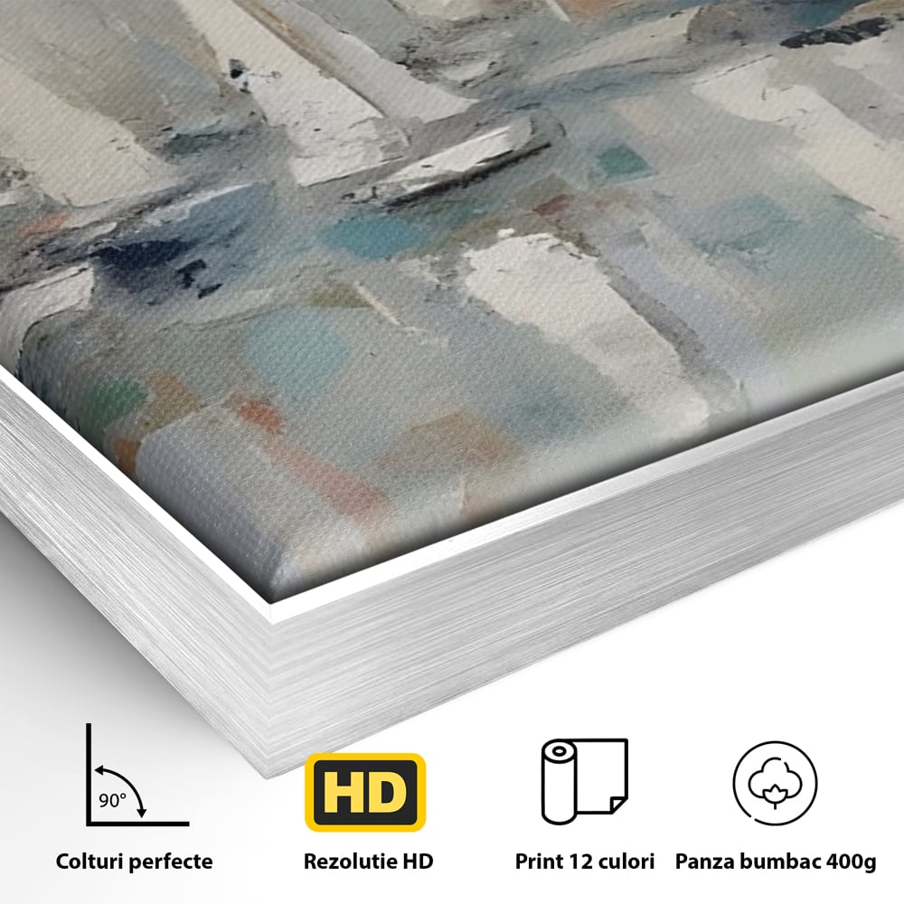 Tablou Canvas Premium LuxCanva® C1154, Ships In The Harbour , Culori, Sea, Travel, Living Room, Bar, Relaxare, Culori Vibrante