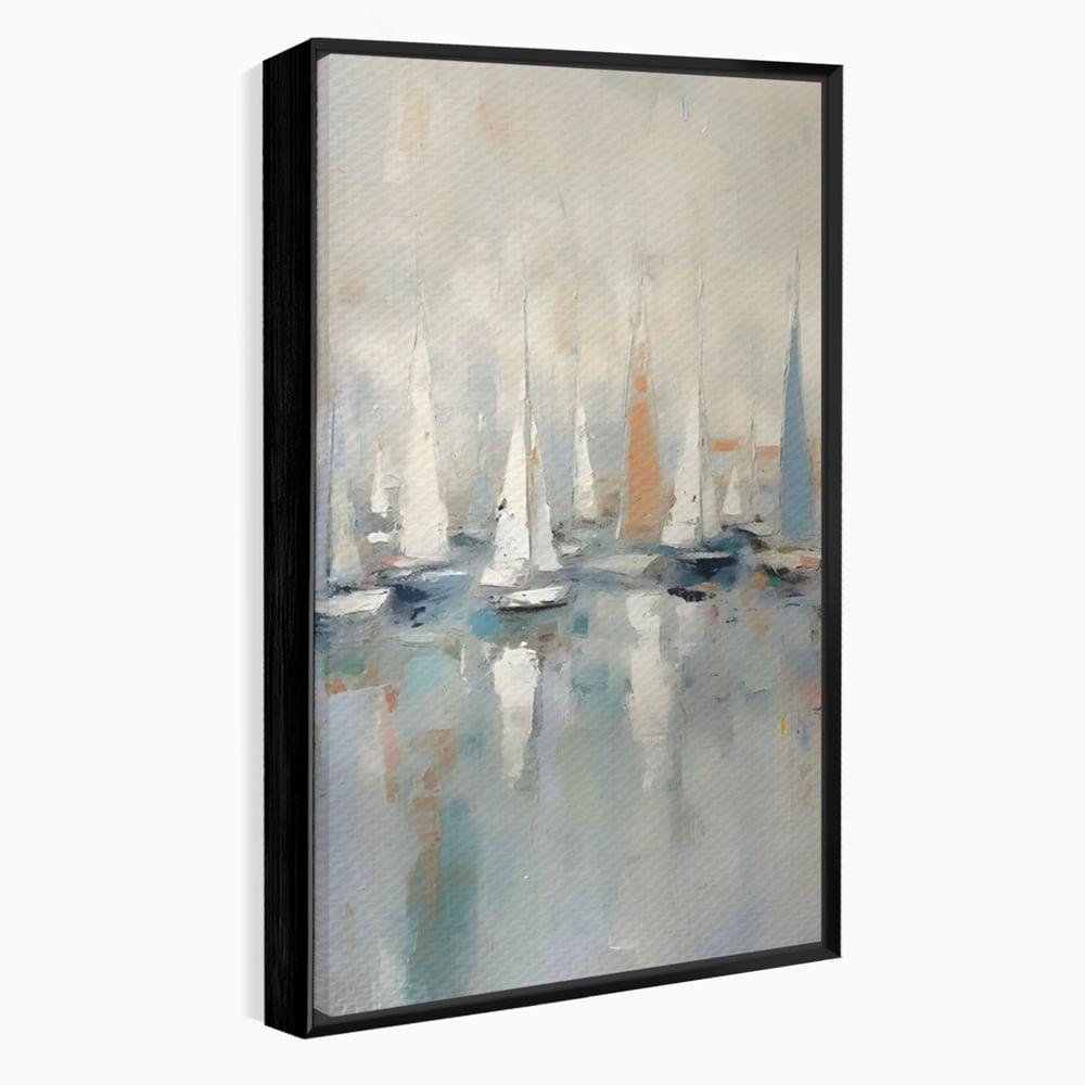 Tablou Canvas Premium LuxCanva® C1154, Ships In The Harbour , Culori, Sea, Travel, Living Room, Bar, Relaxare, Culori Vibrante