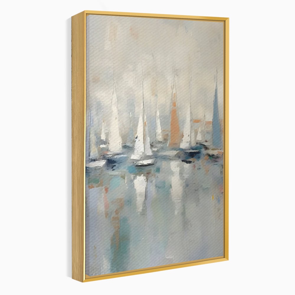 Tablou Canvas Premium LuxCanva® C1154, Ships In The Harbour , Culori, Sea, Travel, Living Room, Bar, Relaxare, Culori Vibrante