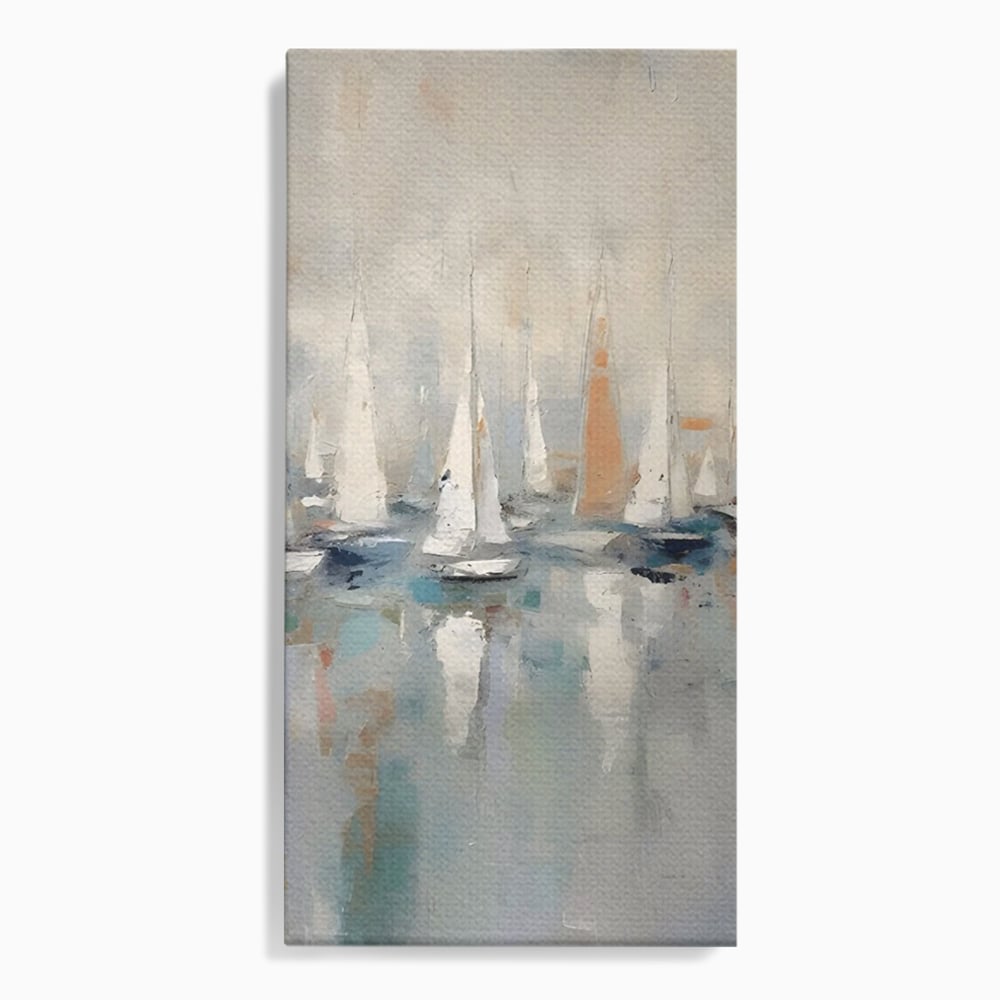 Tablou Canvas Premium LuxCanva® C1154, Ships In The Harbour , Culori, Sea, Travel, Living Room, Bar, Relaxare, Culori Vibrante