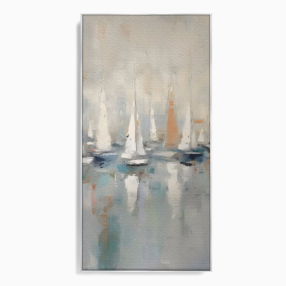 Tablou Canvas Premium LuxCanva® C1154, Ships In The Harbour , Culori, Sea, Travel, Living Room, Bar, Relaxare, Culori Vibrante