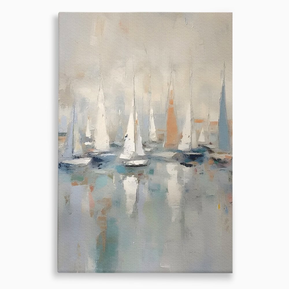 Tablou Canvas Premium LuxCanva® C1154, Ships In The Harbour , Culori, Sea, Travel, Living Room, Bar, Relaxare, Culori Vibrante