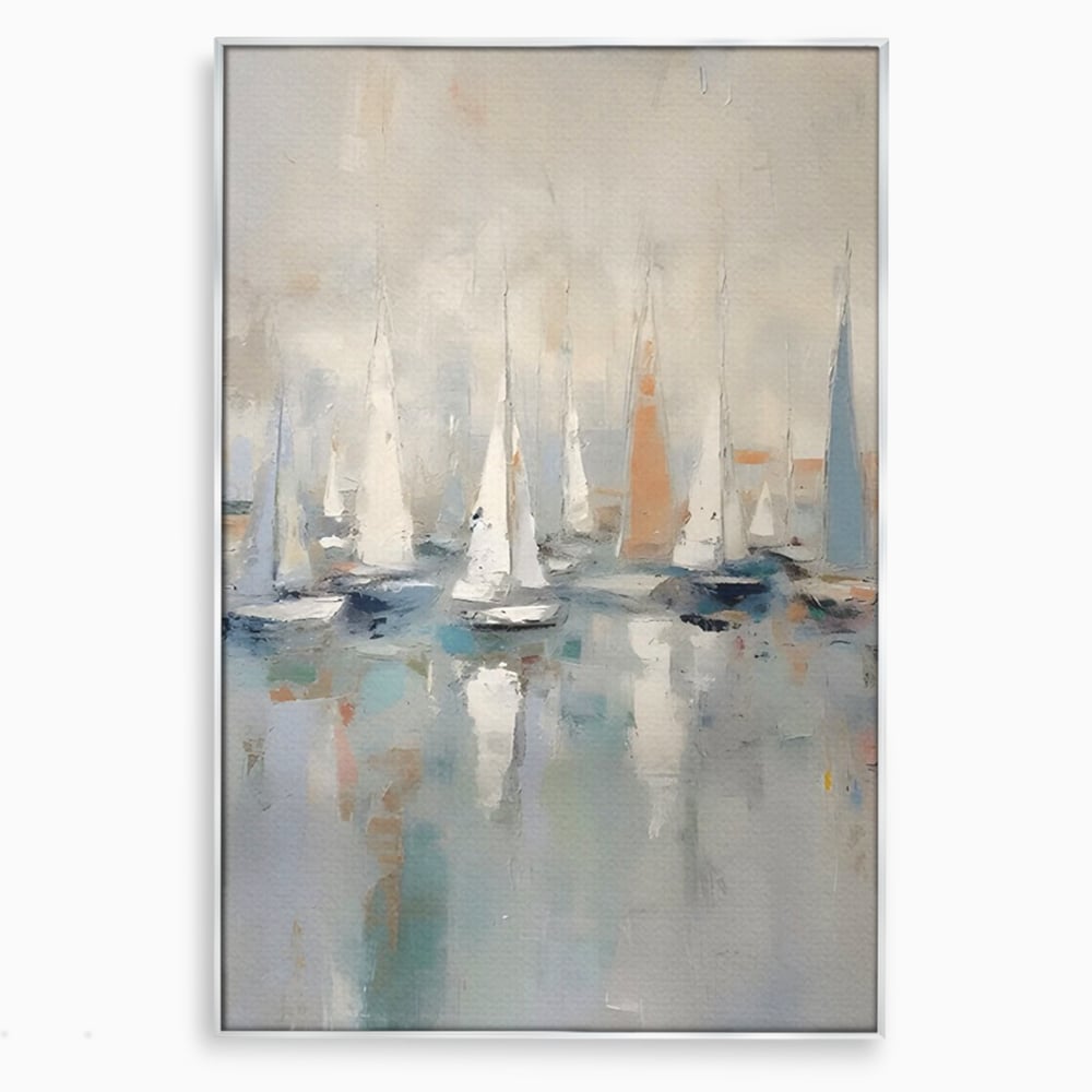 Tablou Canvas Premium LuxCanva® C1154, Ships In The Harbour , Culori, Sea, Travel, Living Room, Bar, Relaxare, Culori Vibrante