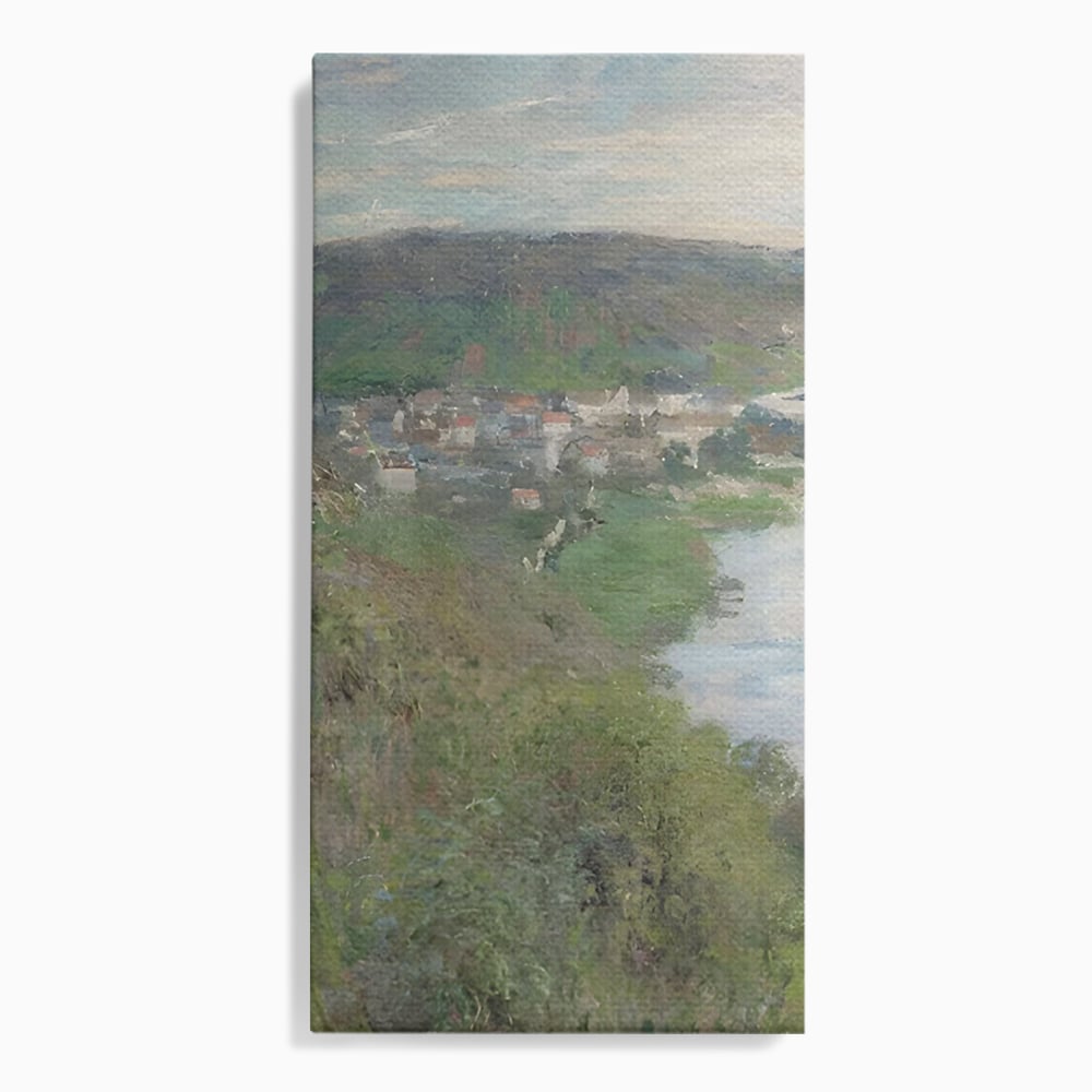 Tablou Canvas Premium LuxCanva® C1155, Wiew Of The Village By Monet , Culori, Sea, Travel, People, Living Room, Bar, Relaxare, Culori Vibrante