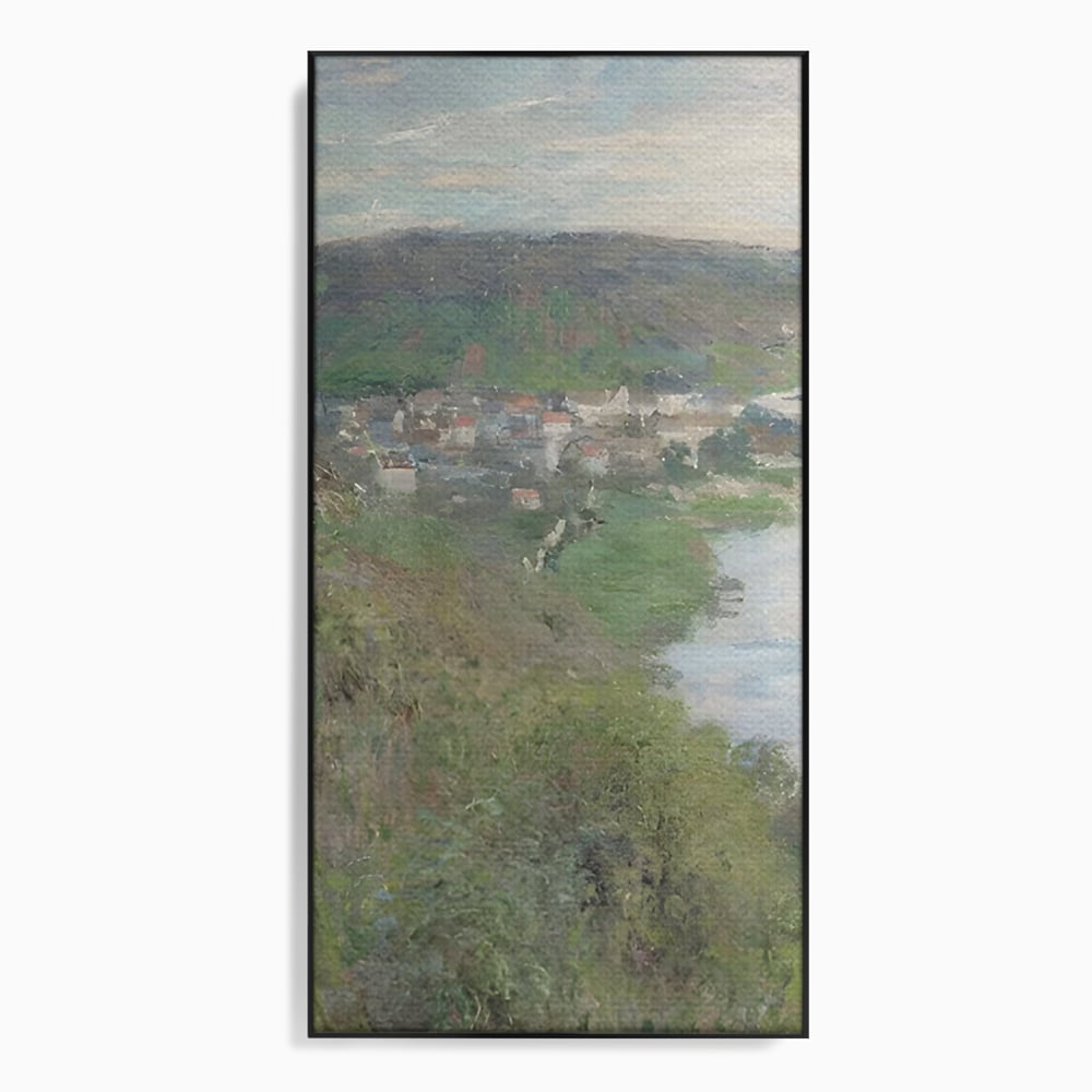 Tablou Canvas Premium LuxCanva® C1155, Wiew Of The Village By Monet , Culori, Sea, Travel, People, Living Room, Bar, Relaxare, Culori Vibrante