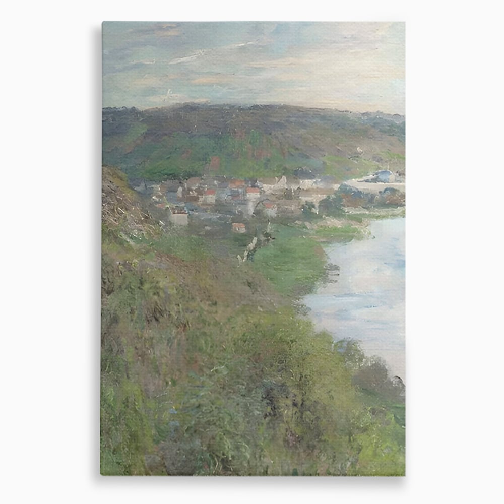 Tablou Canvas Premium LuxCanva® C1155, Wiew Of The Village By Monet , Culori, Sea, Travel, People, Living Room, Bar, Relaxare, Culori Vibrante
