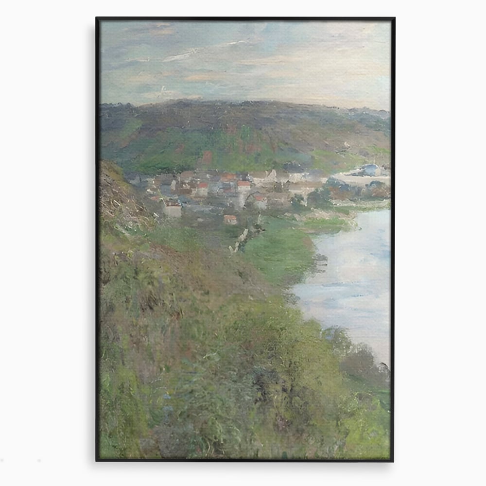 Tablou Canvas Premium LuxCanva® C1155, Wiew Of The Village By Monet , Culori, Sea, Travel, People, Living Room, Bar, Relaxare, Culori Vibrante