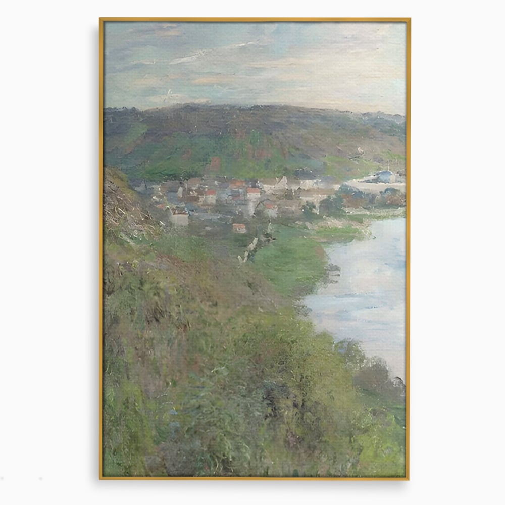 Tablou Canvas Premium LuxCanva® C1155, Wiew Of The Village By Monet , Culori, Sea, Travel, People, Living Room, Bar, Relaxare, Culori Vibrante