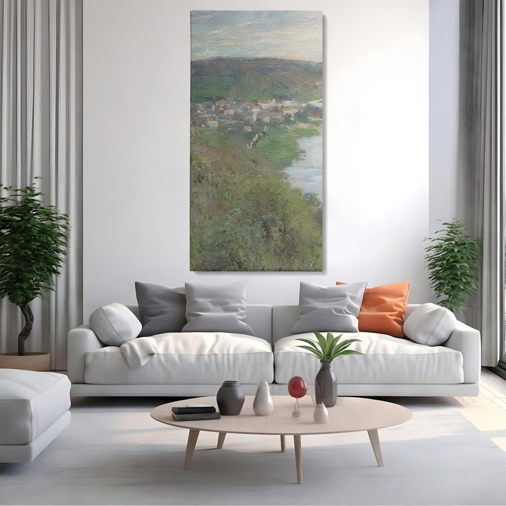 Tablou Canvas Premium LuxCanva® C1155, Wiew Of The Village By Monet , Culori, Sea, Travel, People, Living Room, Bar, Relaxare, Culori Vibrante