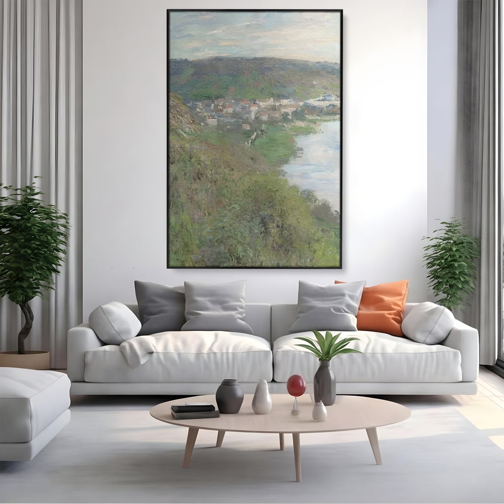 Tablou Canvas Premium LuxCanva® C1155, Wiew Of The Village By Monet , Culori, Sea, Travel, People, Living Room, Bar, Relaxare, Culori Vibrante