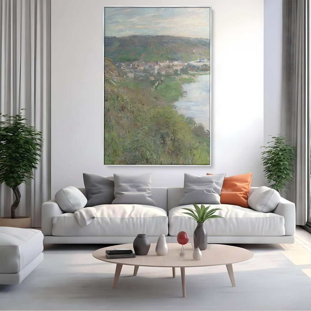 Tablou Canvas Premium LuxCanva® C1155, Wiew Of The Village By Monet , Culori, Sea, Travel, People, Living Room, Bar, Relaxare, Culori Vibrante