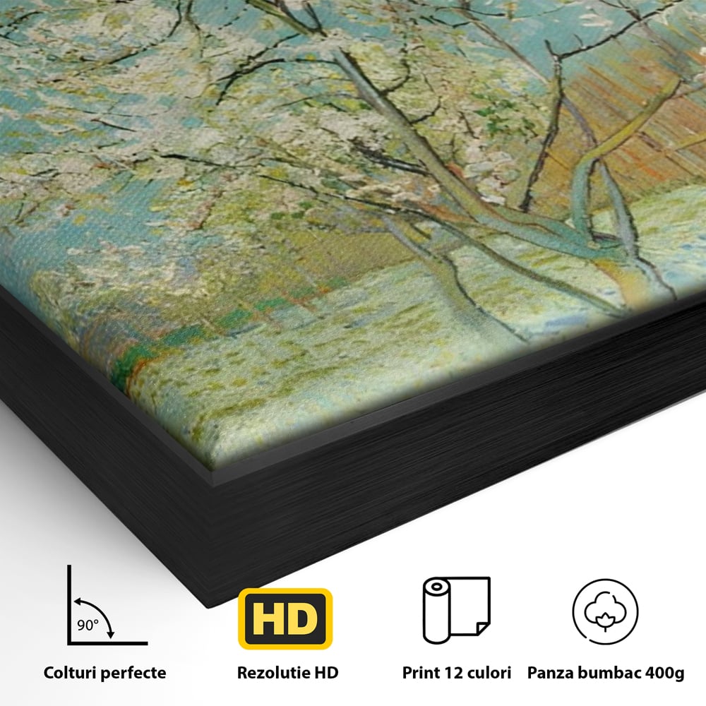 Tablou Canvas Premium LuxCanva® C1158, Copac Inflorit Primavara , Culori, Natura, Flori, Anotimp, Living Room, Relaxare, Culori Vibrante