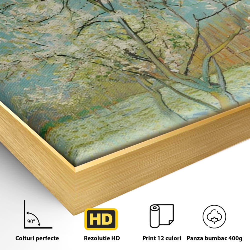 Tablou Canvas Premium LuxCanva® C1158, Copac Inflorit Primavara , Culori, Natura, Flori, Anotimp, Living Room, Relaxare, Culori Vibrante