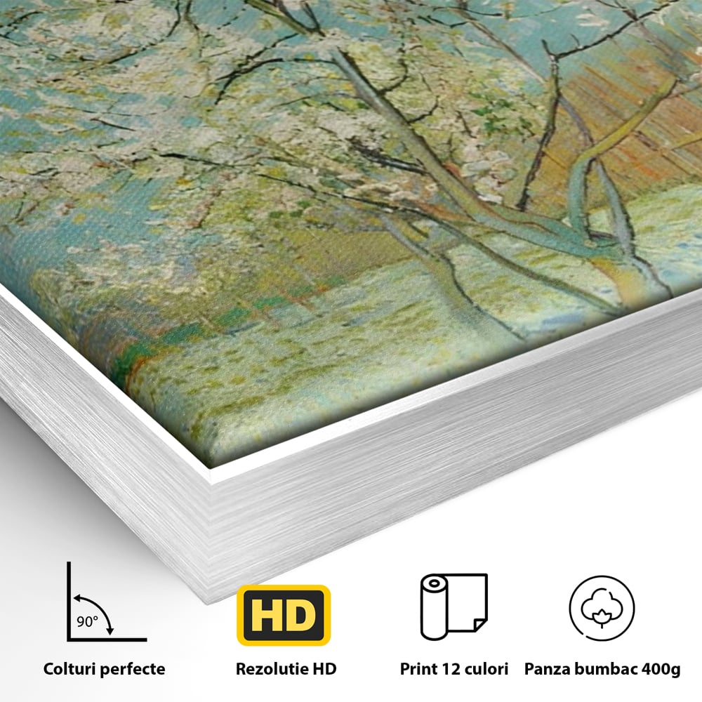 Tablou Canvas Premium LuxCanva® C1158, Copac Inflorit Primavara , Culori, Natura, Flori, Anotimp, Living Room, Relaxare, Culori Vibrante
