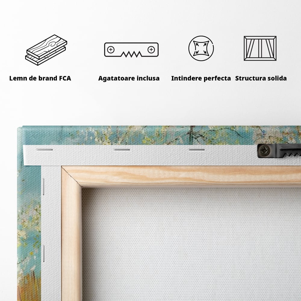 Tablou Canvas Premium LuxCanva® C1158, Copac Inflorit Primavara , Culori, Natura, Flori, Anotimp, Living Room, Relaxare, Culori Vibrante
