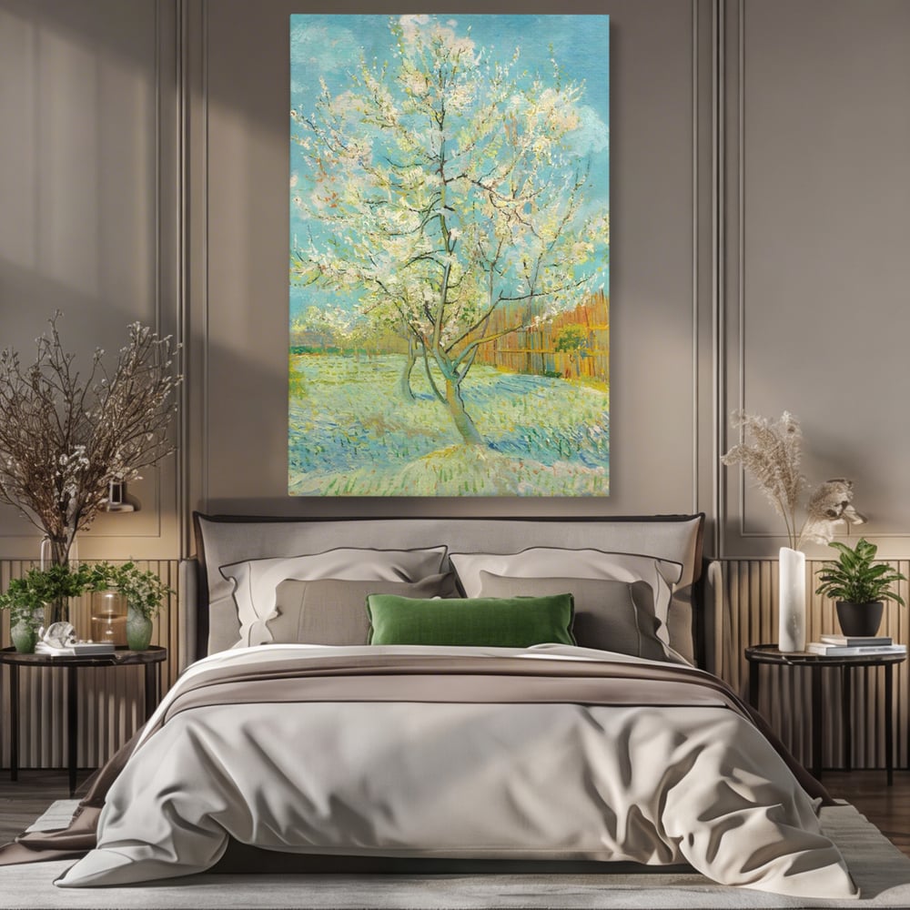 Tablou Canvas Premium LuxCanva® C1158, Copac Inflorit Primavara , Culori, Natura, Flori, Anotimp, Living Room, Relaxare, Culori Vibrante