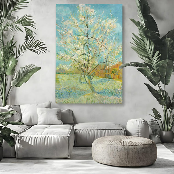 Tablou Canvas Premium LuxCanva® C1158, Copac Inflorit Primavara , Culori, Natura, Flori, Anotimp, Living Room, Relaxare, Culori Vibrante
