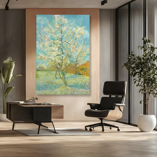 Tablou Canvas Premium LuxCanva® C1158, Copac Inflorit Primavara , Culori, Natura, Flori, Anotimp, Living Room, Relaxare, Culori Vibrante