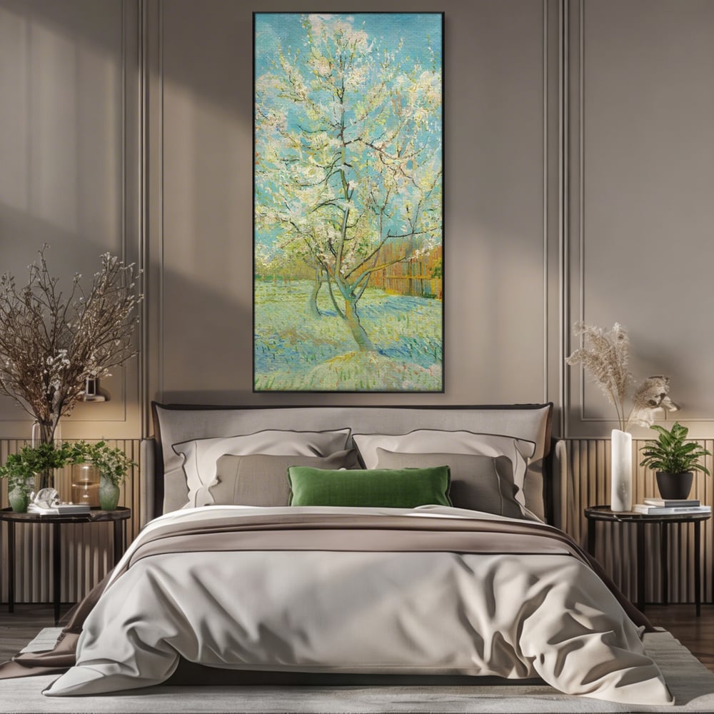 Tablou Canvas Premium LuxCanva® C1158, Copac Inflorit Primavara , Culori, Natura, Flori, Anotimp, Living Room, Relaxare, Culori Vibrante