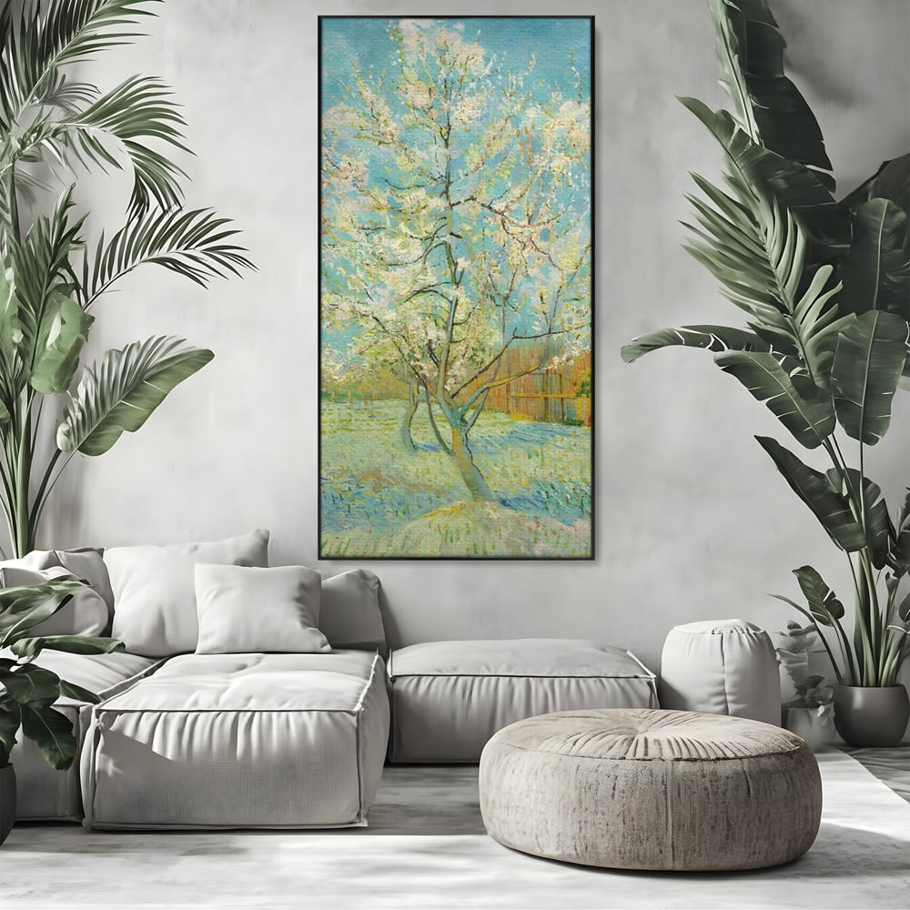 Tablou Canvas Premium LuxCanva® C1158, Copac Inflorit Primavara , Culori, Natura, Flori, Anotimp, Living Room, Relaxare, Culori Vibrante