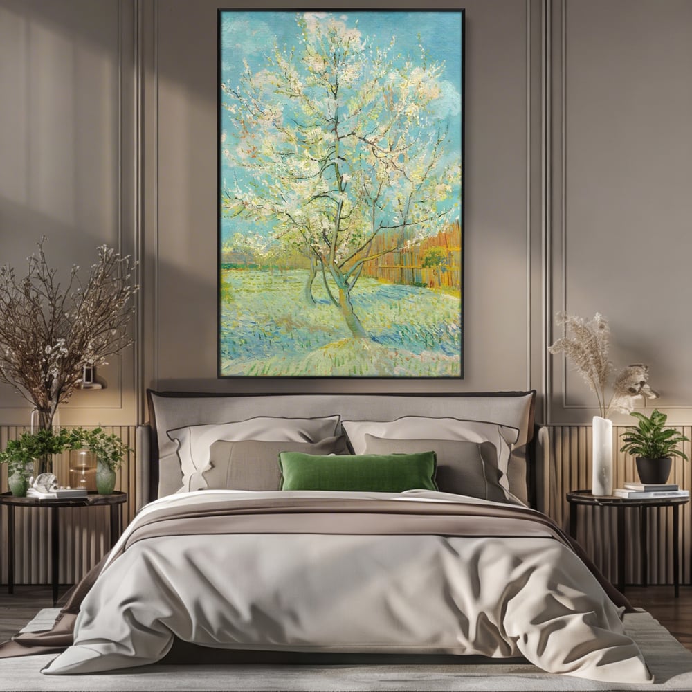 Tablou Canvas Premium LuxCanva® C1158, Copac Inflorit Primavara , Culori, Natura, Flori, Anotimp, Living Room, Relaxare, Culori Vibrante