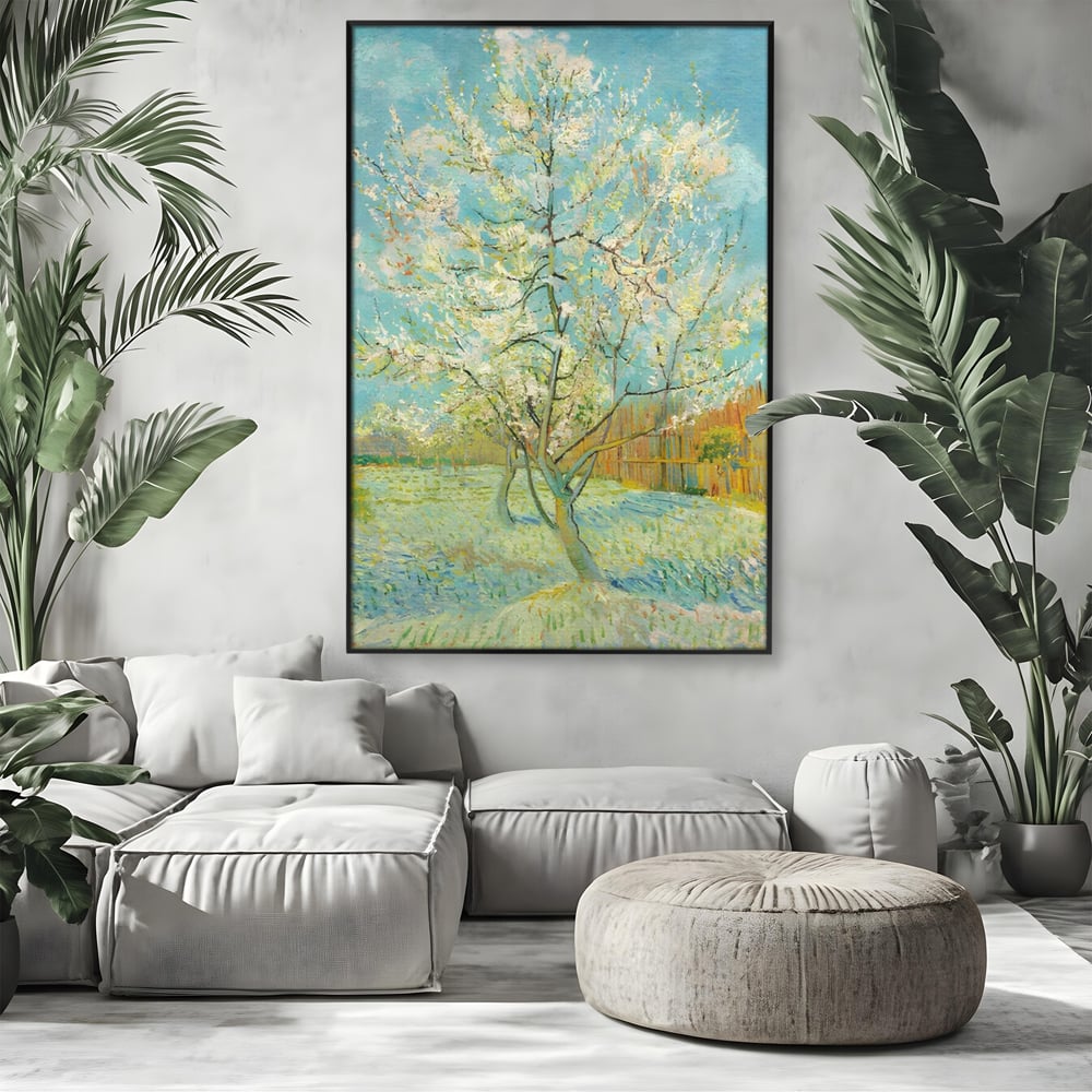 Tablou Canvas Premium LuxCanva® C1158, Copac Inflorit Primavara , Culori, Natura, Flori, Anotimp, Living Room, Relaxare, Culori Vibrante