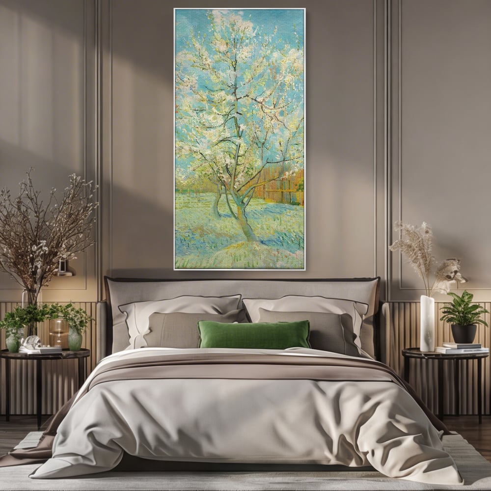 Tablou Canvas Premium LuxCanva® C1158, Copac Inflorit Primavara , Culori, Natura, Flori, Anotimp, Living Room, Relaxare, Culori Vibrante