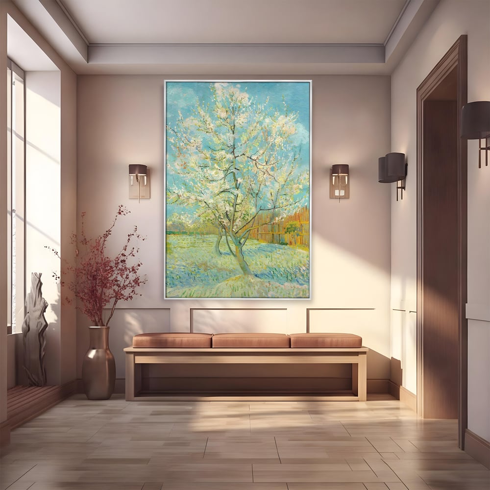 Tablou Canvas Premium LuxCanva® C1158, Copac Inflorit Primavara , Culori, Natura, Flori, Anotimp, Living Room, Relaxare, Culori Vibrante