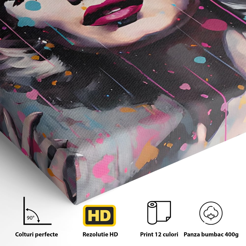 Tablou Canvas Premium, LuxCanva® C1159, Sexy Marilyn Monroe, Culori, Icon, Diva, Beautiful, Living Room, Relaxare, Culori Vibrante