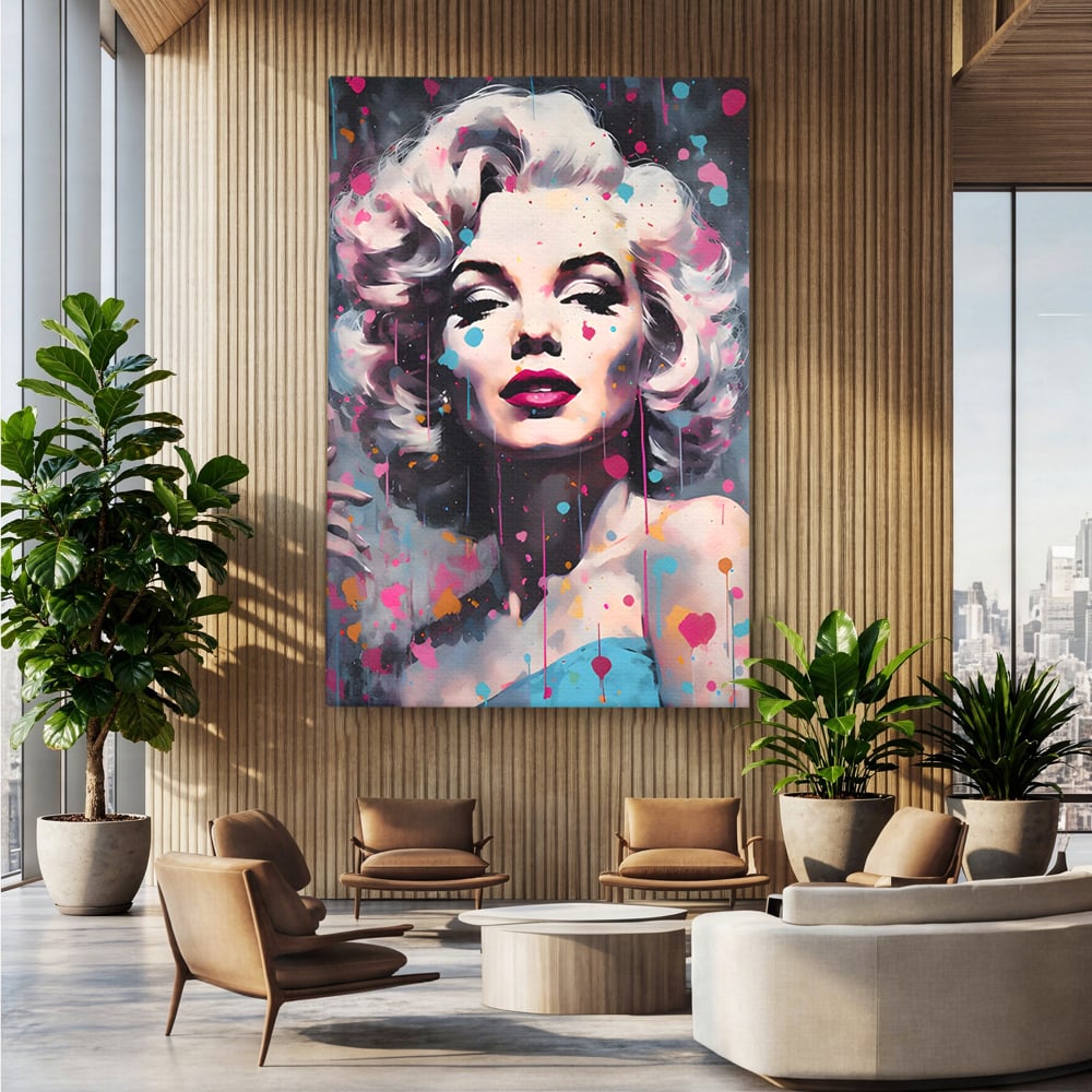 Tablou Canvas Premium, LuxCanva® C1159, Sexy Marilyn Monroe, Culori, Icon, Diva, Beautiful, Living Room, Relaxare, Culori Vibrante