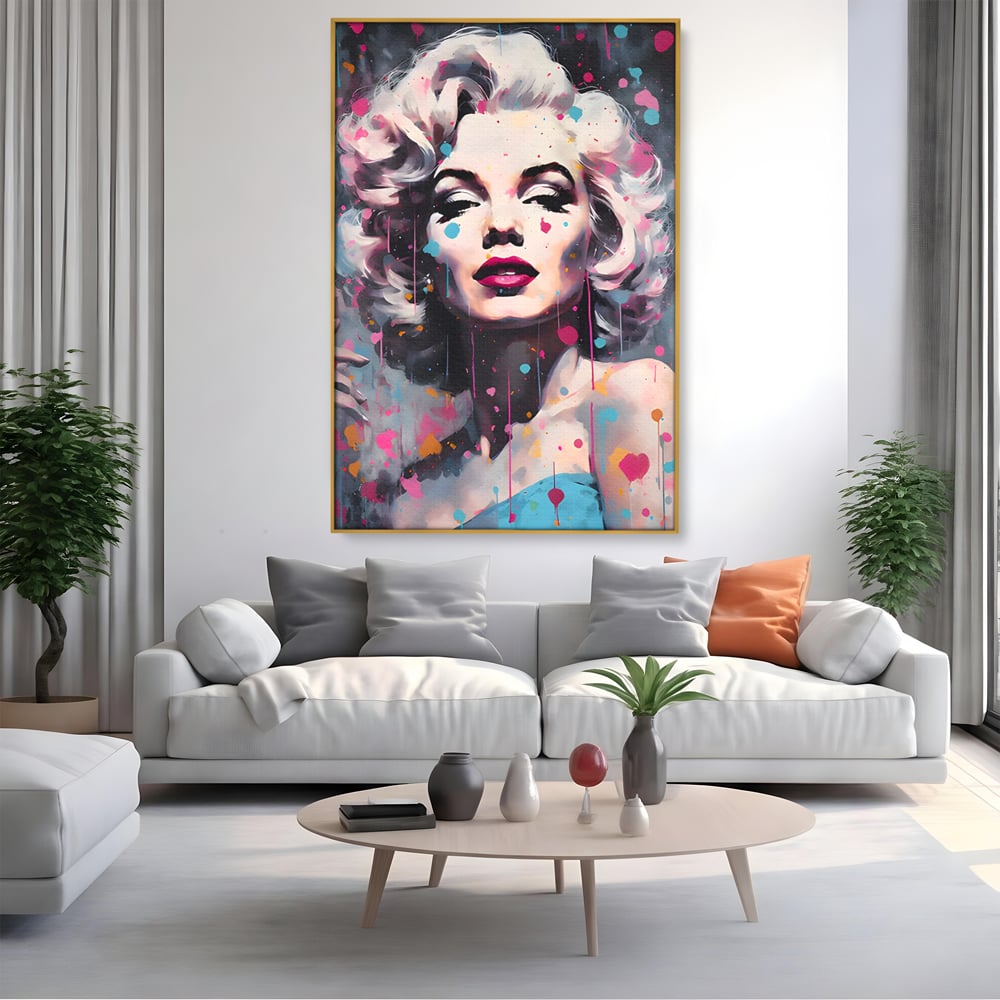 Tablou Canvas Premium, LuxCanva® C1159, Sexy Marilyn Monroe, Culori, Icon, Diva, Beautiful, Living Room, Relaxare, Culori Vibrante