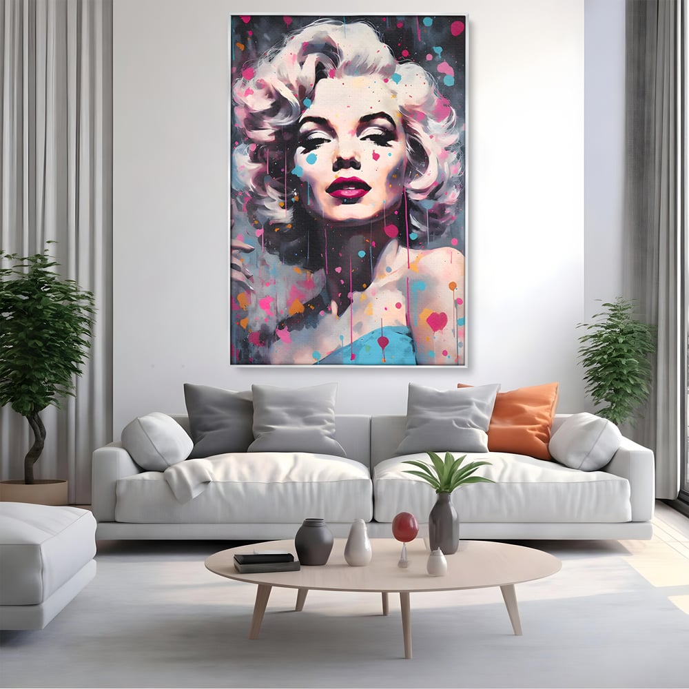 Tablou Canvas Premium, LuxCanva® C1159, Sexy Marilyn Monroe, Culori, Icon, Diva, Beautiful, Living Room, Relaxare, Culori Vibrante