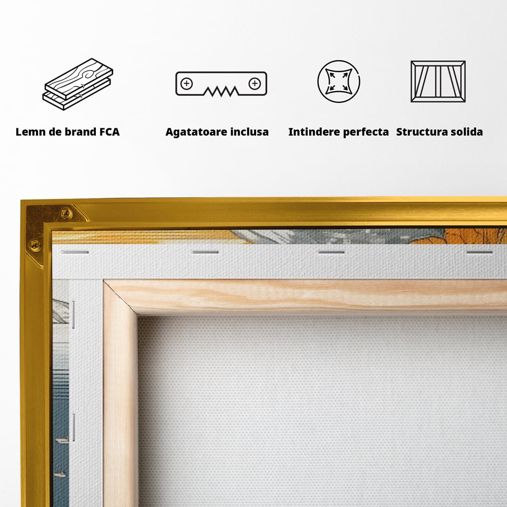 Tablou Canvas Premium LuxCanva® C1160, City By The Sea , Culori, Oras, Mare, Anotimp Living Room, Relaxare, Culori Vibrante