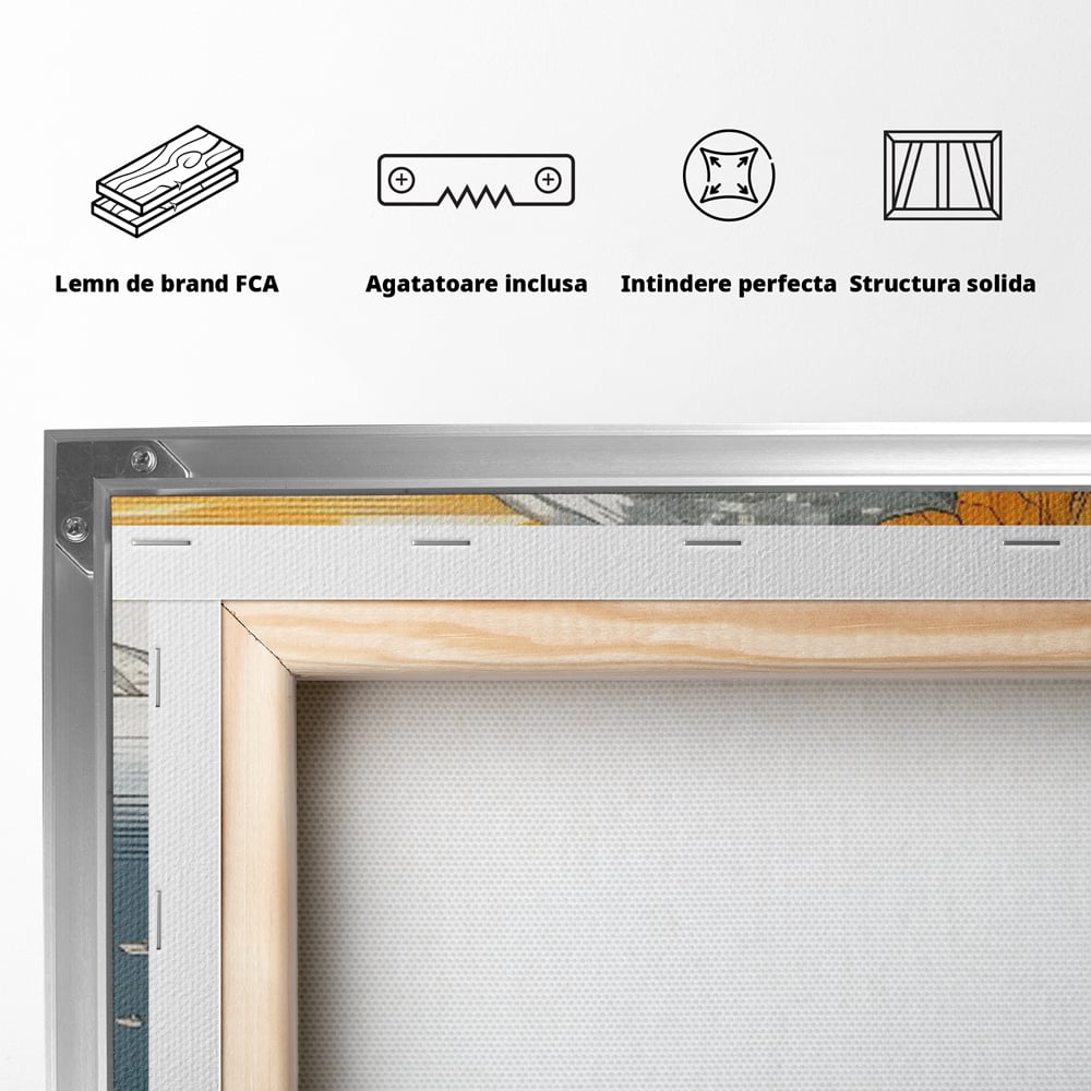 Tablou Canvas Premium LuxCanva® C1160, City By The Sea , Culori, Oras, Mare, Anotimp Living Room, Relaxare, Culori Vibrante