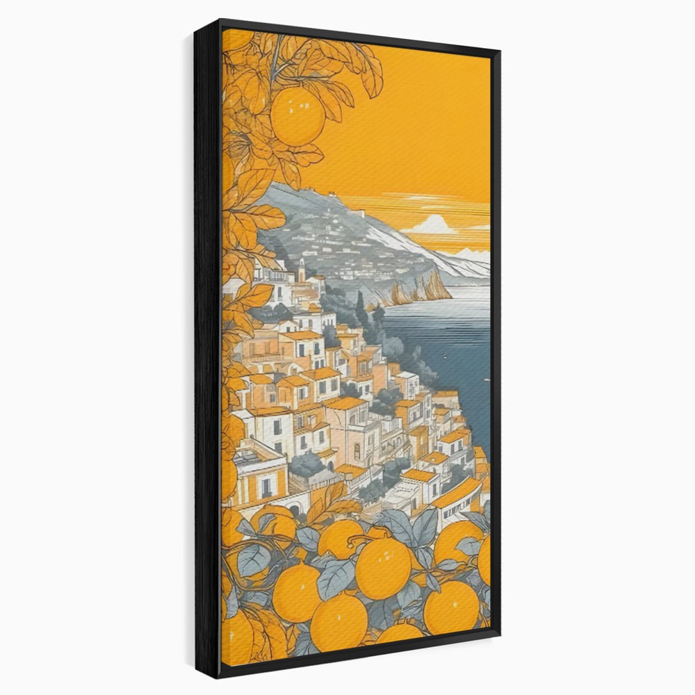 Tablou Canvas Premium LuxCanva® C1160, City By The Sea , Culori, Oras, Mare, Anotimp Living Room, Relaxare, Culori Vibrante