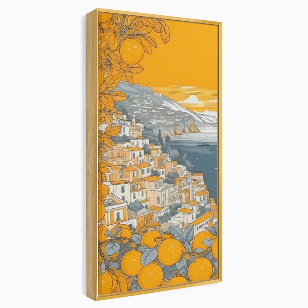 Tablou Canvas Premium LuxCanva® C1160, City By The Sea , Culori, Oras, Mare, Anotimp Living Room, Relaxare, Culori Vibrante