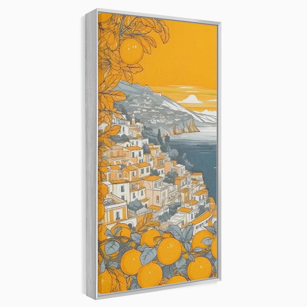 Tablou Canvas Premium LuxCanva® C1160, City By The Sea , Culori, Oras, Mare, Anotimp Living Room, Relaxare, Culori Vibrante