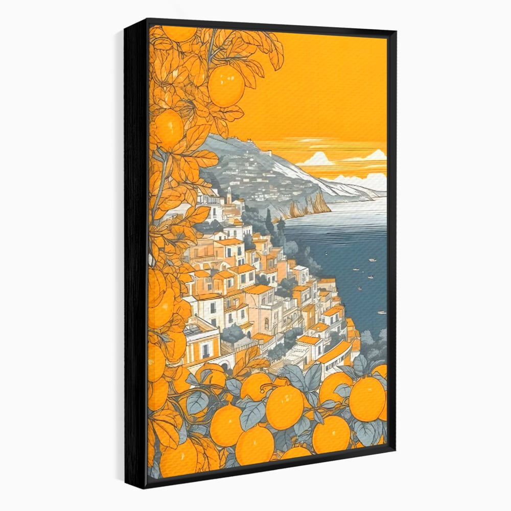 Tablou Canvas Premium LuxCanva® C1160, City By The Sea , Culori, Oras, Mare, Anotimp Living Room, Relaxare, Culori Vibrante