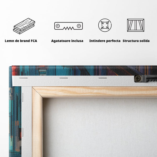 Leinwand Wandkunst Leinwand Premium, LuxCanva® C1162 Menschen gehen ins Kino, Innenstadt, Nachtleben, Wohnzimmer, lebendige Farben