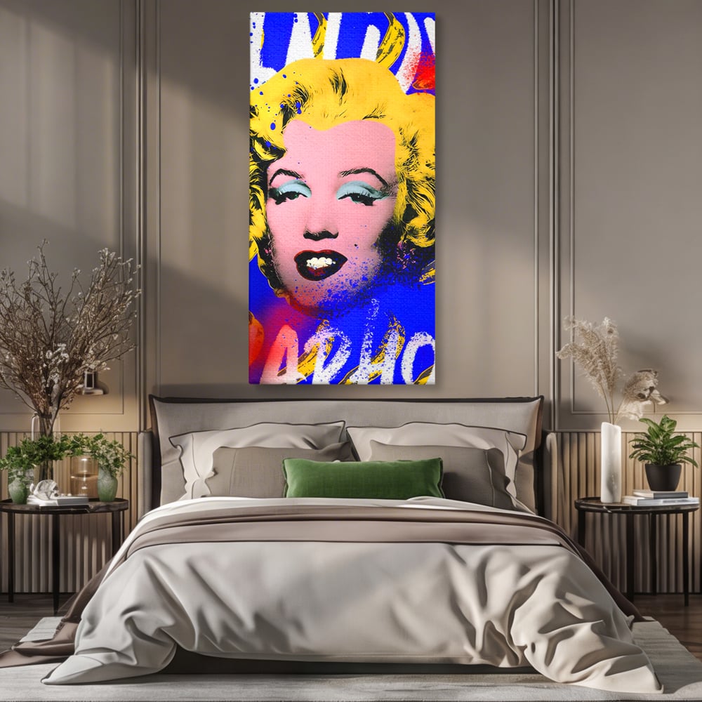 Tablou Canvas Premium LuxCanva® C1163, Andy Warhol Painted Marilyn Monroe , Culori, Icon, Famous Creator, Beautiful, Bar, Relaxare, Culori Vibrante
