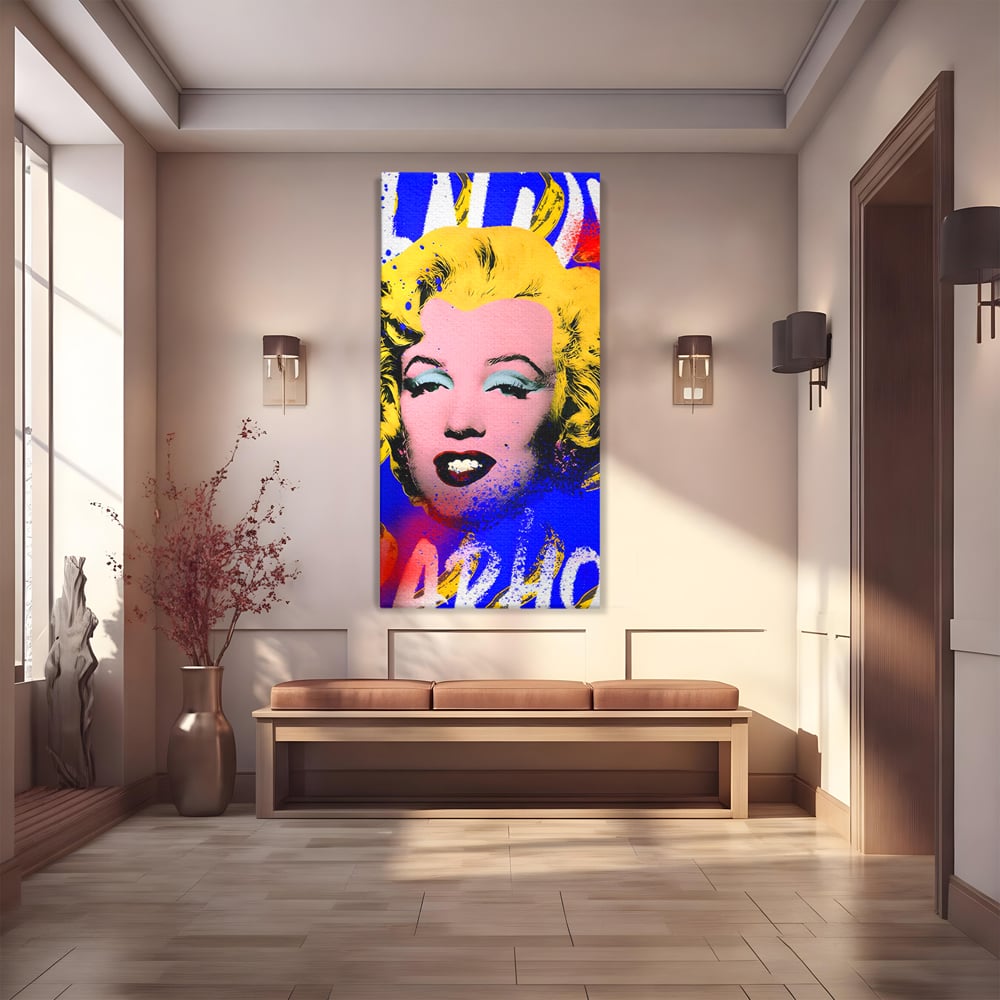 Tablou Canvas Premium LuxCanva® C1163, Andy Warhol Painted Marilyn Monroe , Culori, Icon, Famous Creator, Beautiful, Bar, Relaxare, Culori Vibrante