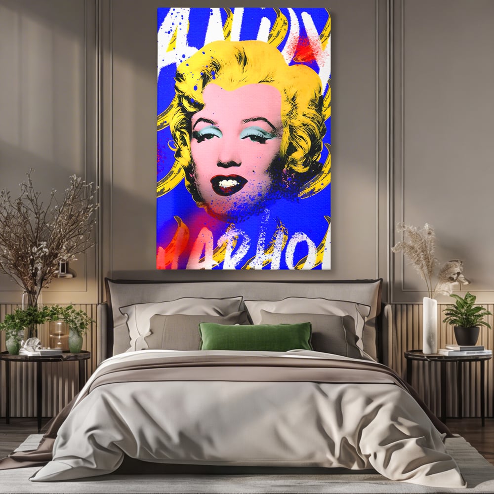 Tablou Canvas Premium LuxCanva® C1163, Andy Warhol Painted Marilyn Monroe , Culori, Icon, Famous Creator, Beautiful, Bar, Relaxare, Culori Vibrante