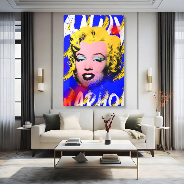 Tablou Canvas Premium LuxCanva® C1163, Andy Warhol Painted Marilyn Monroe , Culori, Icon, Famous Creator, Beautiful, Bar, Relaxare, Culori Vibrante