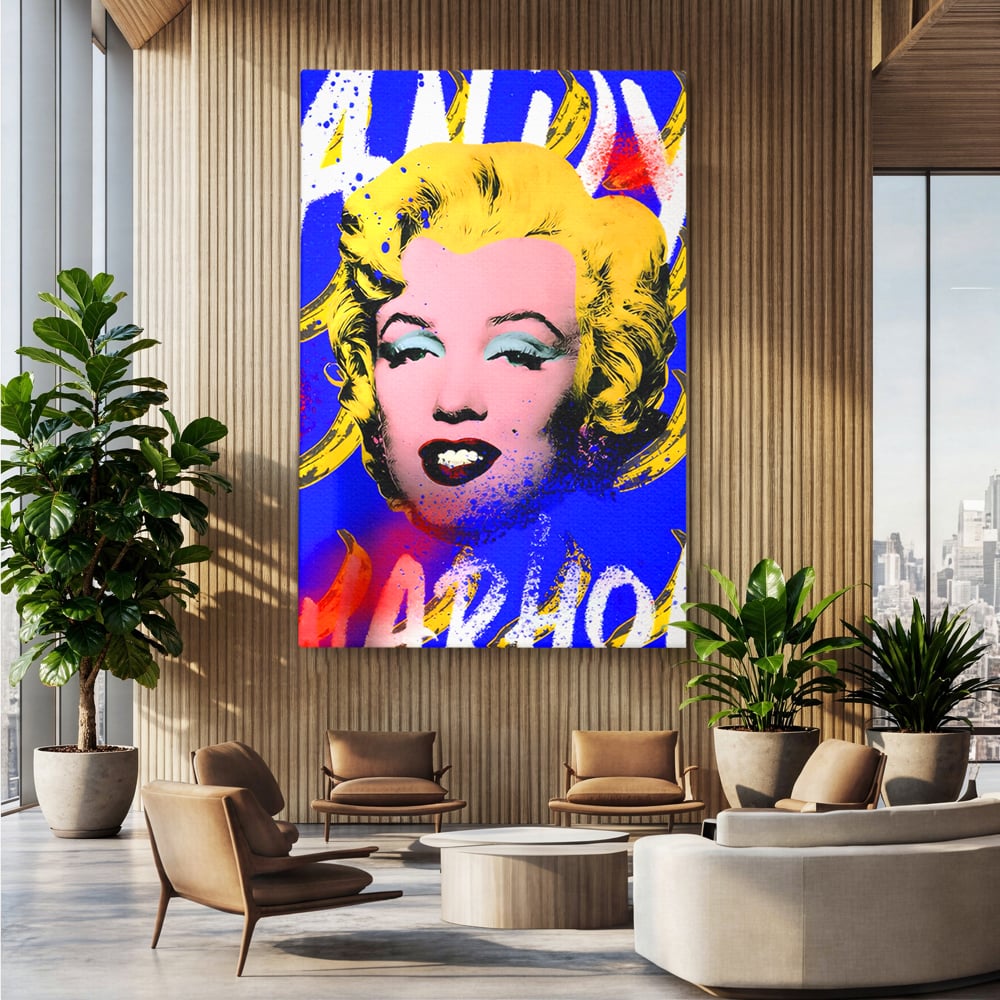 Tablou Canvas Premium LuxCanva® C1163, Andy Warhol Painted Marilyn Monroe , Culori, Icon, Famous Creator, Beautiful, Bar, Relaxare, Culori Vibrante