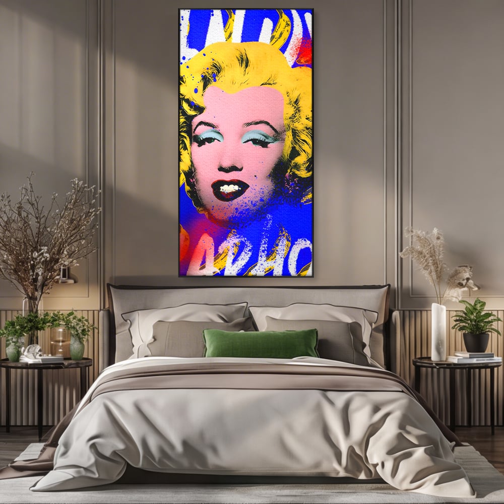 Tablou Canvas Premium LuxCanva® C1163, Andy Warhol Painted Marilyn Monroe , Culori, Icon, Famous Creator, Beautiful, Bar, Relaxare, Culori Vibrante