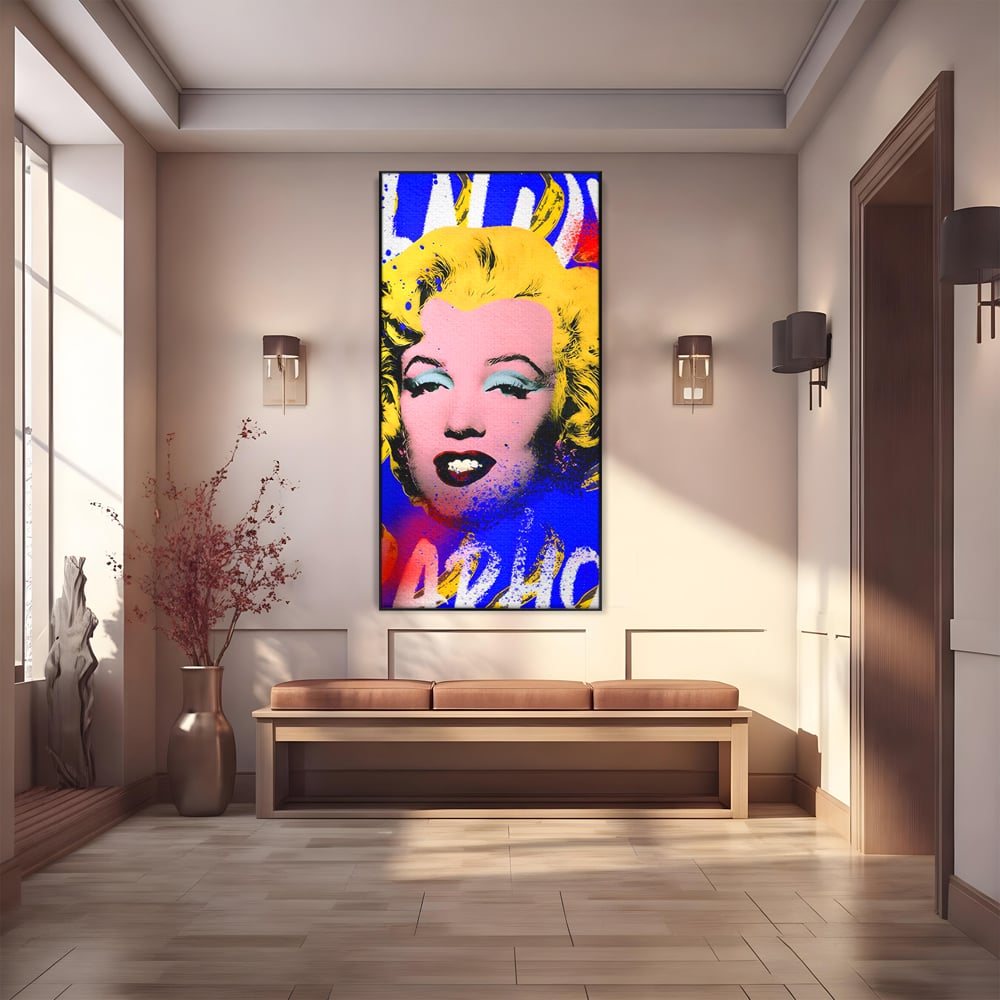 Tablou Canvas Premium LuxCanva® C1163, Andy Warhol Painted Marilyn Monroe , Culori, Icon, Famous Creator, Beautiful, Bar, Relaxare, Culori Vibrante